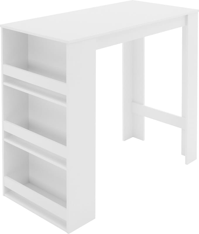 Bartafel met 3-etageblad 117x106x57 cm Wit hout ML-Design
