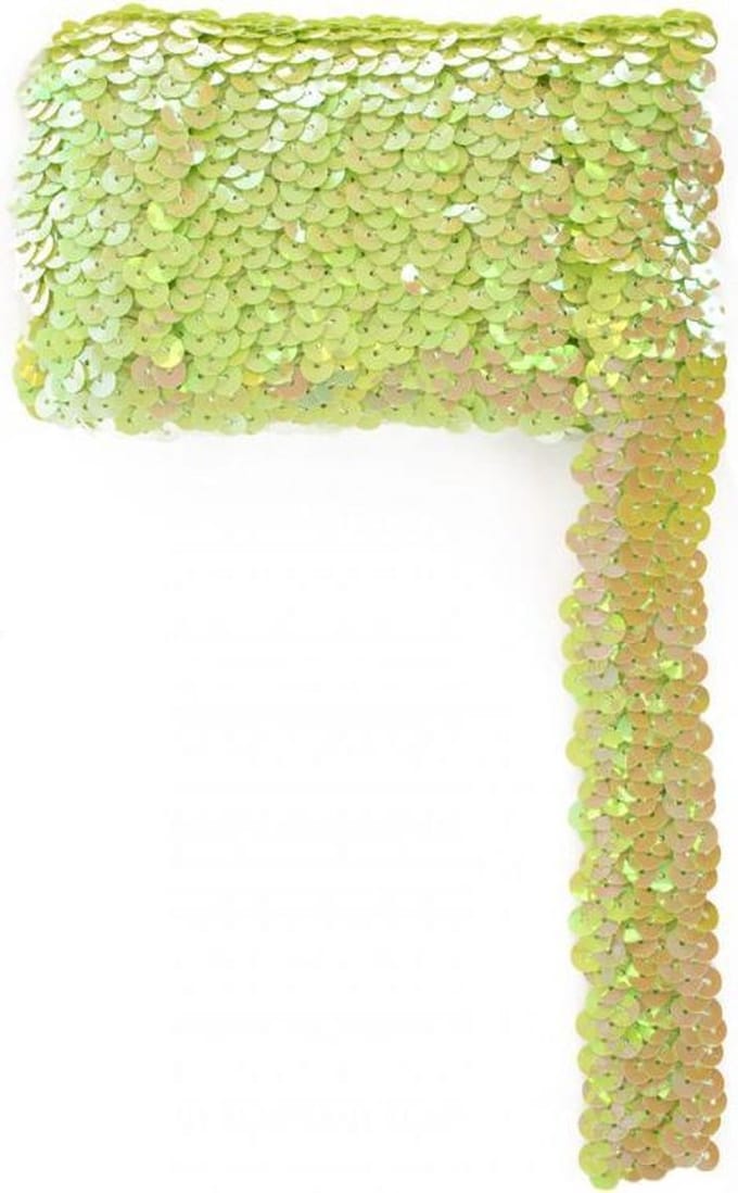 Paillettenband breed elastisch lime