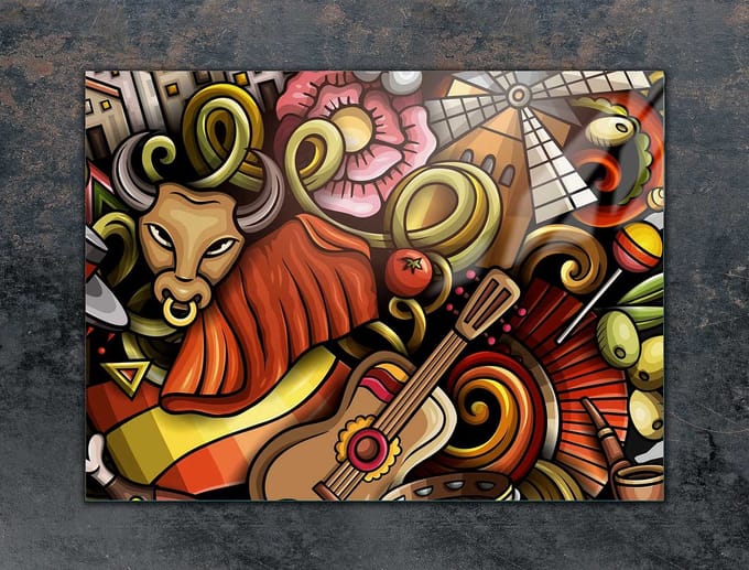 TMK ArtDeko - Beschermplaat Voor Kookplaat - Glas - 70x52 cm - Byk