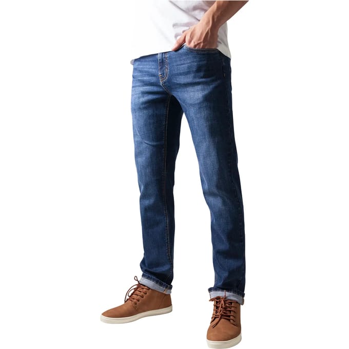 Urban Classics Stretch Jeans Jeans donkerblauw W38L32 Katoen -
