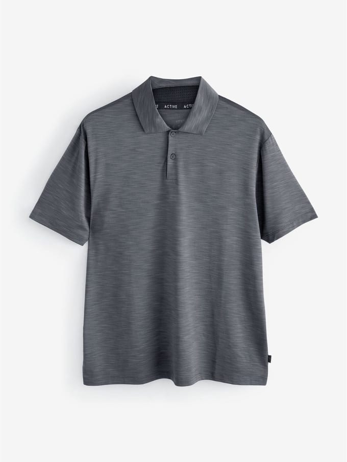 Next - Heren - Active golf trainingspoloshirt van mesh - Grijs