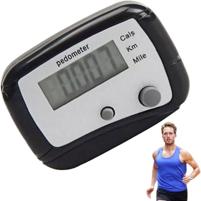 Stappenteller Pedometer - Stappenteller Loopmeter - Dagelijkse Activiteit Meten - Compact Clip Ontwerp - 4.7x3.5cm - Zwart