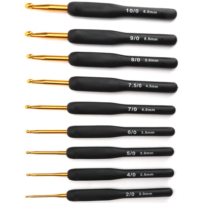 9 stuks haaknaald trui naaigaren zwarte handgreep knutselaccessoires breigereedschap black