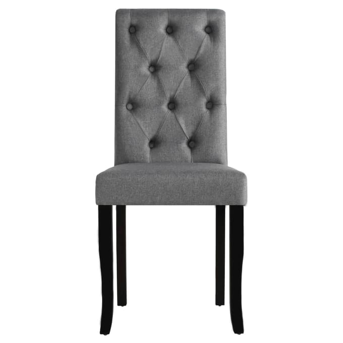 vidaXL - Eetkamerstoelen - 2 - st - stof - donkergrijs