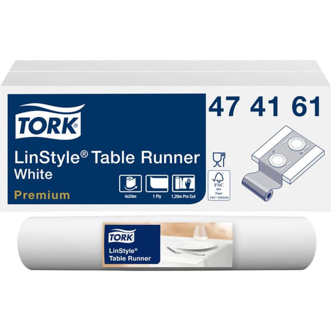Tafelloper Tork Linstyle Premium 20 vel wit 474161