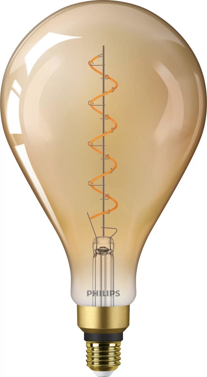 Philips Ledfilamentlamp Giant Spiral - Goud - D16,2cm - Warm Wit - E27 - 4,5w