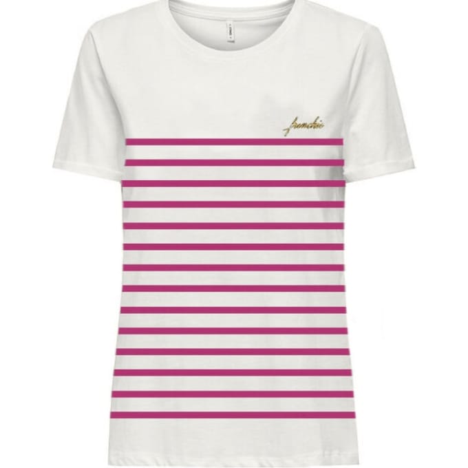 Only Lacy Life Stripe T-shirt Dames - Maat M