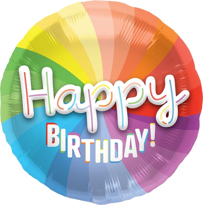 Folieballon 3D Happy Birthday - 56 cm
