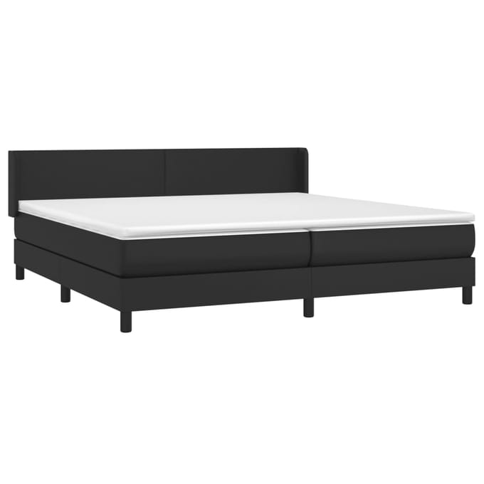 vidaXL - Boxspring - met - matras - kunstleer - zwart - 200x200 - cm