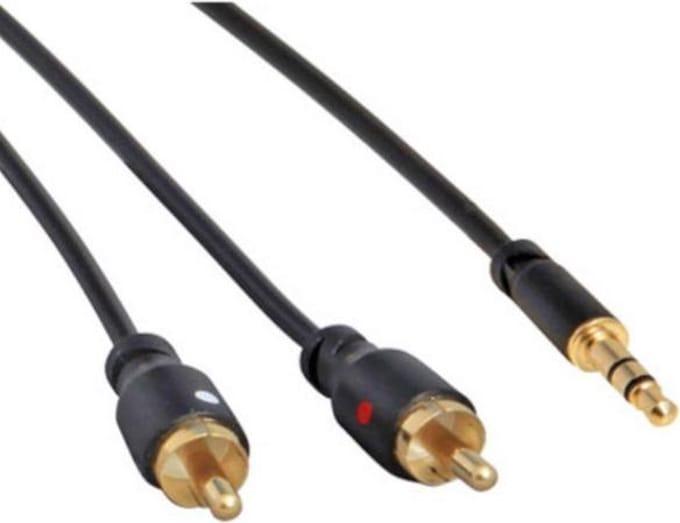 3,5mm Jack - Tulp stereo audio slim kabel - zwart - 1,5 meter