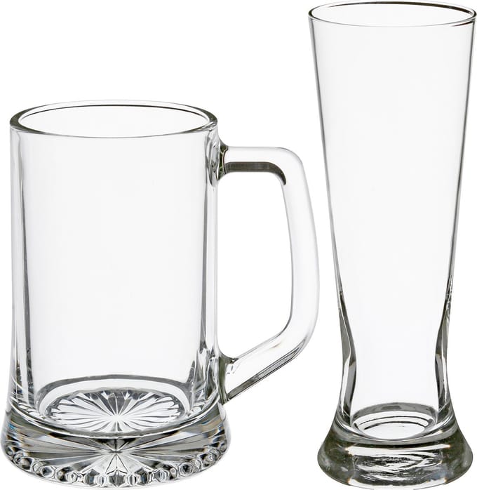 Secret de Gourmet Bierglazen set - bierpullen/pilsglazen fluitje - 8x stuks - glas