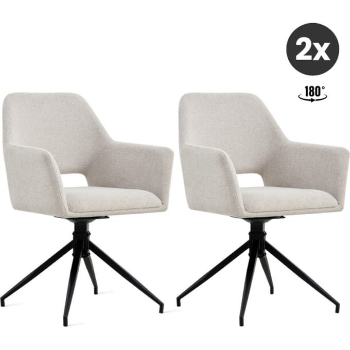 Multifurn 2x collectables tess eetkamerstoel linnen (set van 2)