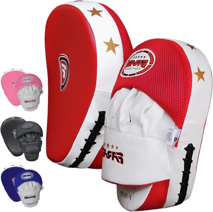 Focus Pads - Bokspads Paar - Vechtsport Training - Schokabsorberende Vulling - One Size - Rood