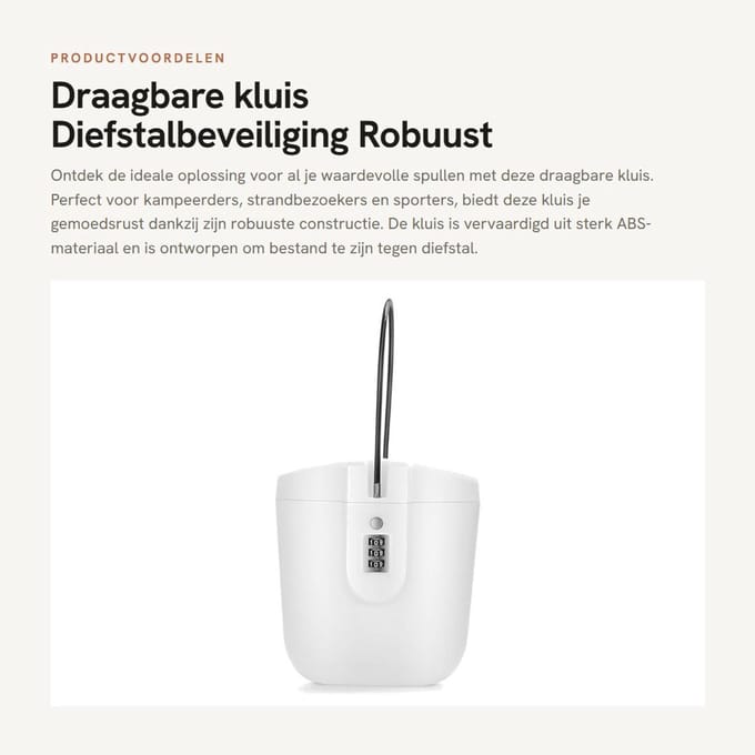 Dailygoods- Draagbare Kluis Robuust ABS - Digitale Combinatie - Diefstalbeveiliging - Compact - Lichtgewicht - Multifunctioneel Ontwerp