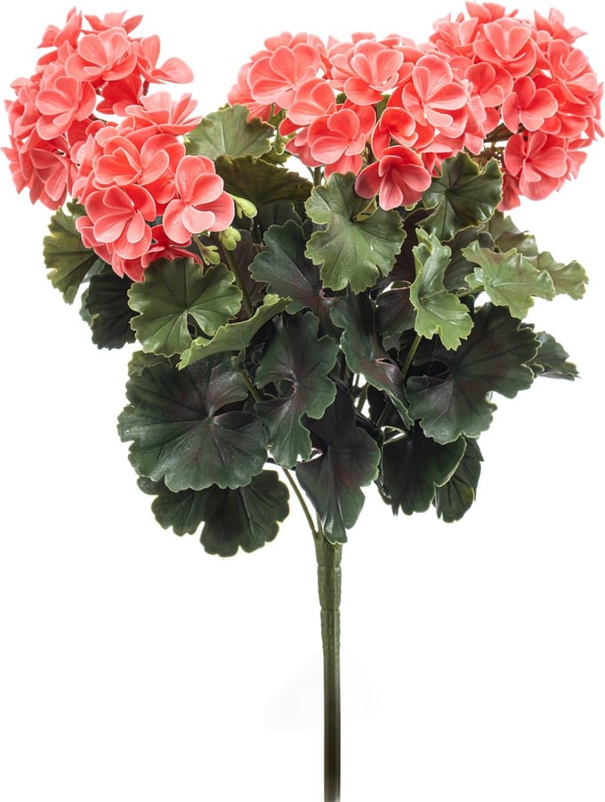 Emerald - Kunstplant Geranium UV 41cm peach - Kunstplant voor binnen