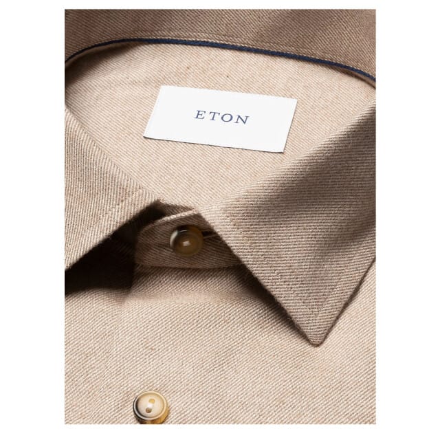 Eton  Lange Mouw Overhemden Beige 100014457