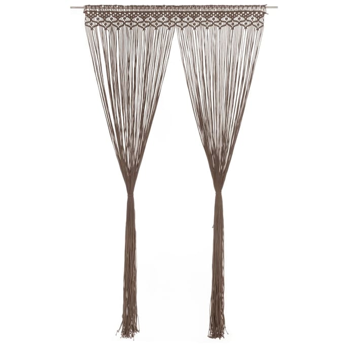vidaXL - Gordijn - macramé - 140x240 - cm - katoen - taupe