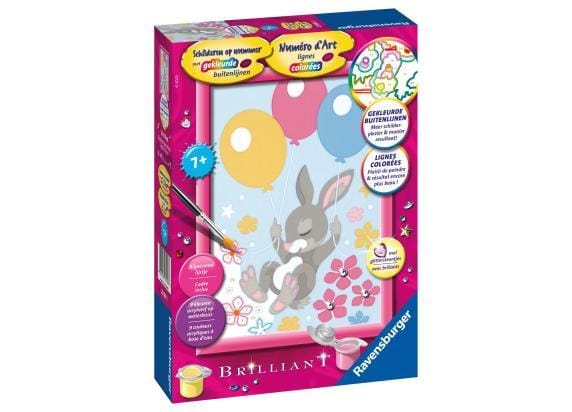 Ravensburger Schilderen op nummer Konijn met glittersteentjes