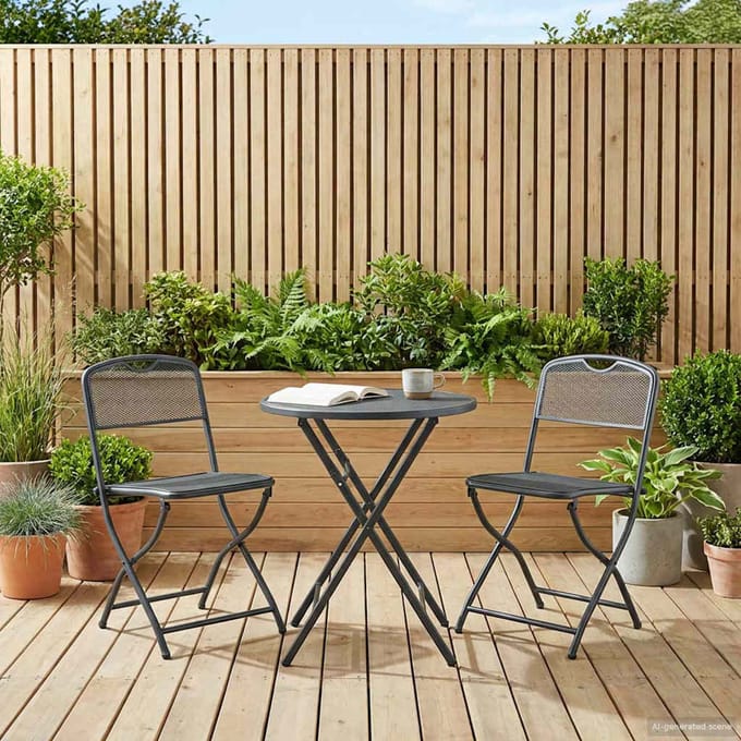 vidaXL - Tuinstoelen - 2 - st - Antraciet - IJzer - Converteerbaar