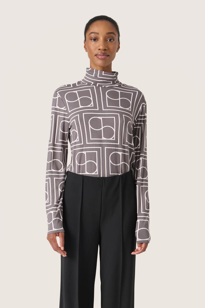 T-shirt met lange mouwen Regular fit dark grey