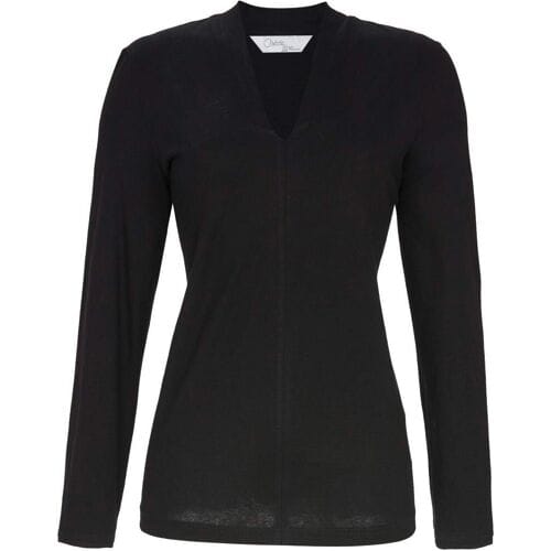 Zwart pyjamashirt Ringella katoen - Zwart - Maat - 38