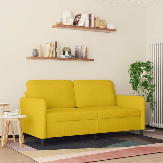 vidaXL - Tweezitsbank - 140 - cm - fluweel - geel