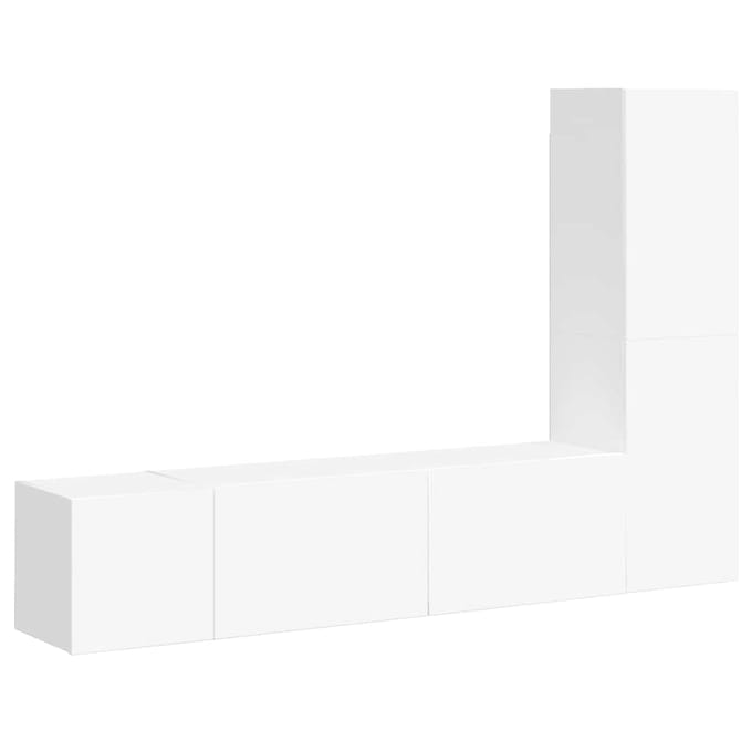 vidaXL - 3-delige - Tv-meubelset - bewerkt - hout - wit