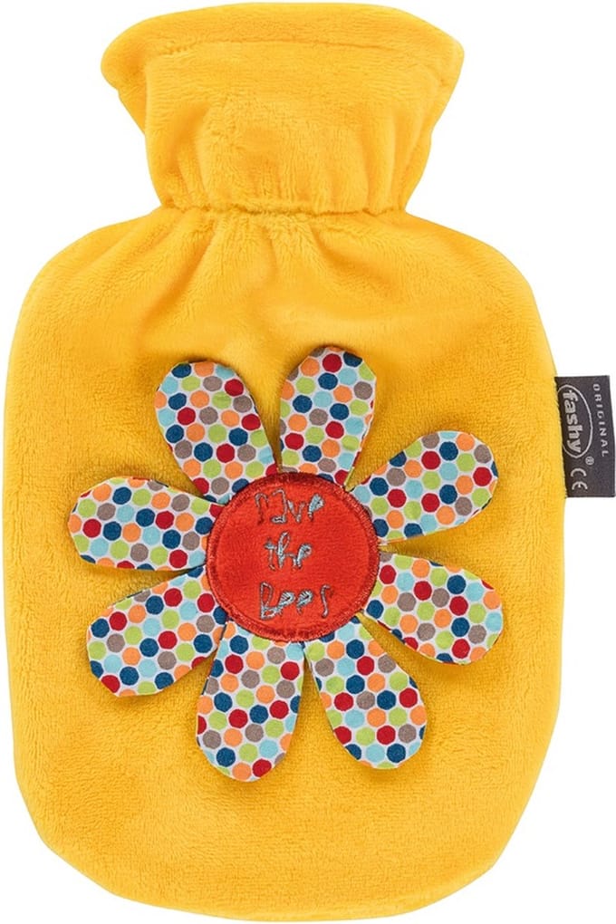Fashy - Kinderkruik - Warmtekruik - Geel met Bloem - 0,8 liter