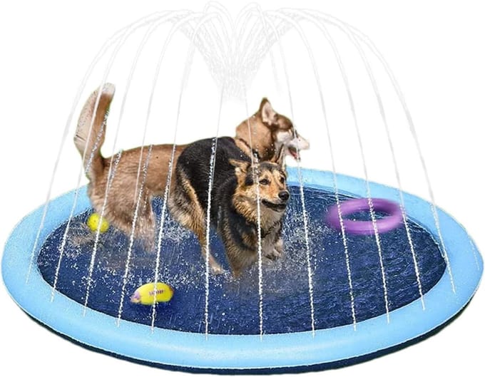 Watermat Kinderen - Spel met sproeier - Buiten spelen - Antislip ontwerp - 150 cm - Meerkleurig