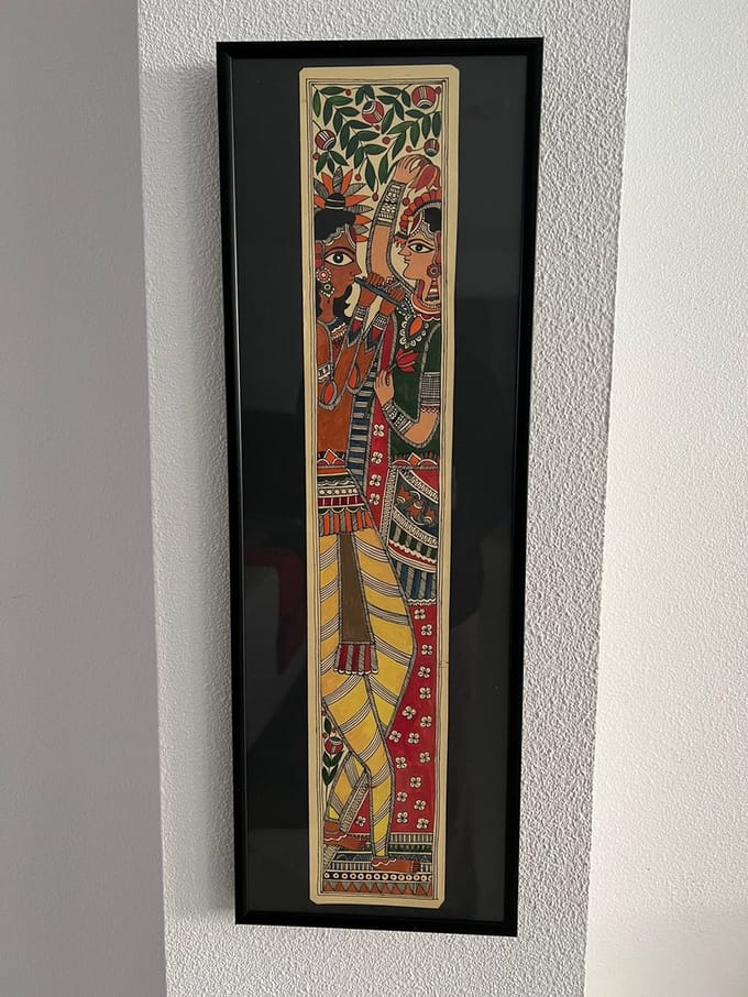 Madhubani Painting on Paper - Radha Krishna
