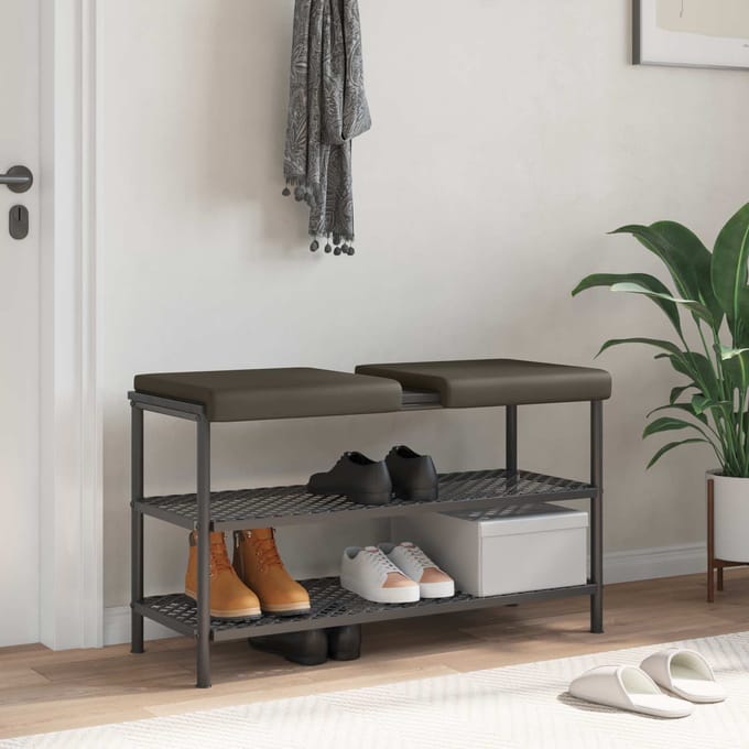 vidaXL - Bankkussen - 2 - st - Kunstleer - Grijs - Diepte - 35 - cm