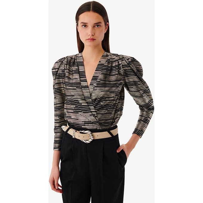 IRO Paris Charinaspe Blouse In Black/gold Maat: M | Blouses Outlet | Dames | Zwart