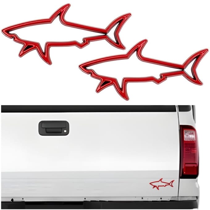 Dailygoods- Autoembleem 3D - Holle Vis Sticker - Zinklegering - 2 Stuks - Universeel - Auto Decoratie - Elegant Design - Autosticker
