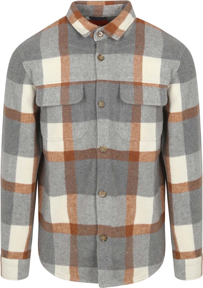Suitable Overshirt August Wool Blend Grijs - Maat L - Heren