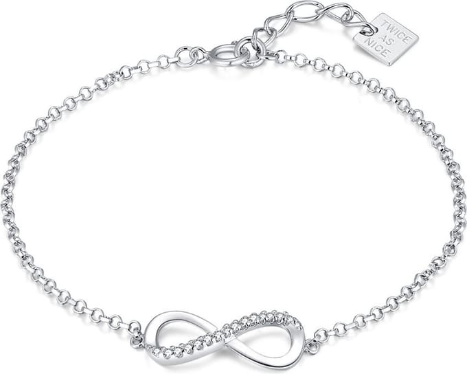 Twice As Nice Armband in zilver, infinity, zirkonia 16cm+2cm