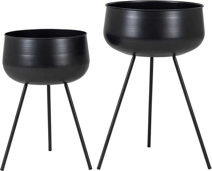 Artichok Evie staande bloempot zwart - set van 2