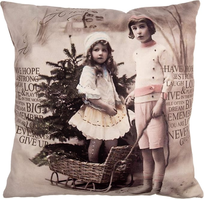 Clayre & Eef Kussenhoes 45x45 cm Beige Polyester Kinderen