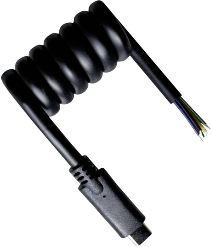 BKL Electronic 10080174 USB-C-kabel Open kabeleinde, USB-C stekker 50 cm Zwart Spiraalkabel
