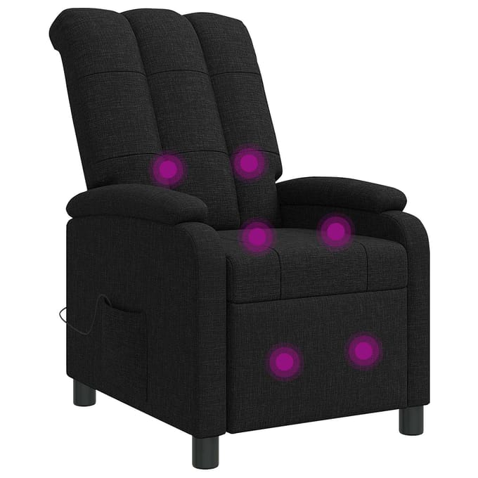 vidaXL - Massage - Relaxstoel - Zwart - Stof