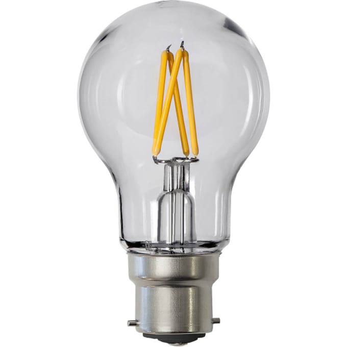 STAR TRADING LED filament lamp, A55, B22, 2,4 W, helder, 2.700 K