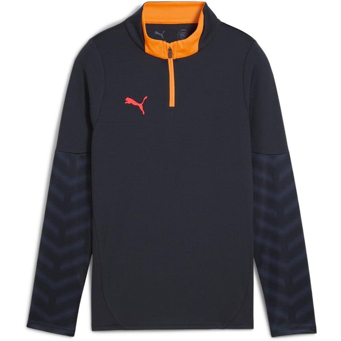 Puma Kinder-top met kwartritssluiting van drillstof (Marine / Rood)