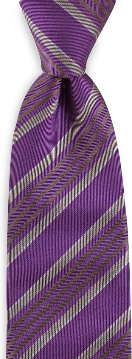We Love Ties - Stropdassen - Stropdas Walk The Line - paars / grijs