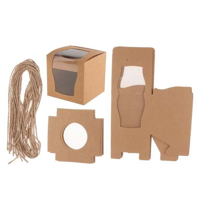 12/set kraftpapier taart cupcake doos bakkerij bruiloft gunst geschenken bruin bruin