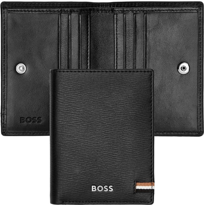 HUGO BOSS Leren Kaarthoes Iconic Card Case Black Zwart