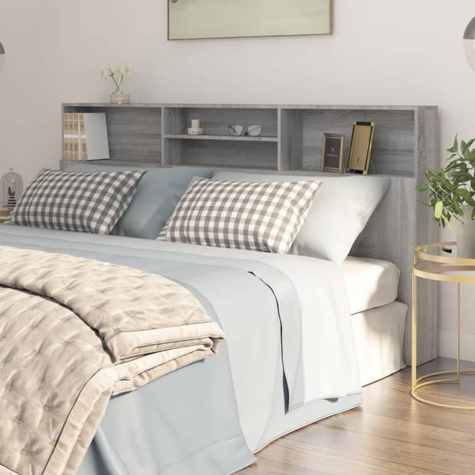vidaXL - Hoofdbordkast - 200x19x103,5 - cm - grijs - sonoma - eikenkleurig