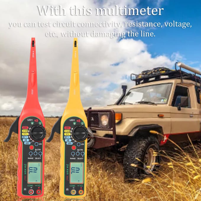 Handheld Draagbare Intelligente Auto Auto Circuit Tester Multimeter Auto Reparaties Multimeter Automatisch rood