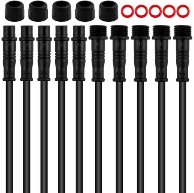 Waterdichte 2-polige connectoren set - 5 stuks voor LED, auto, boot, en motorfiets