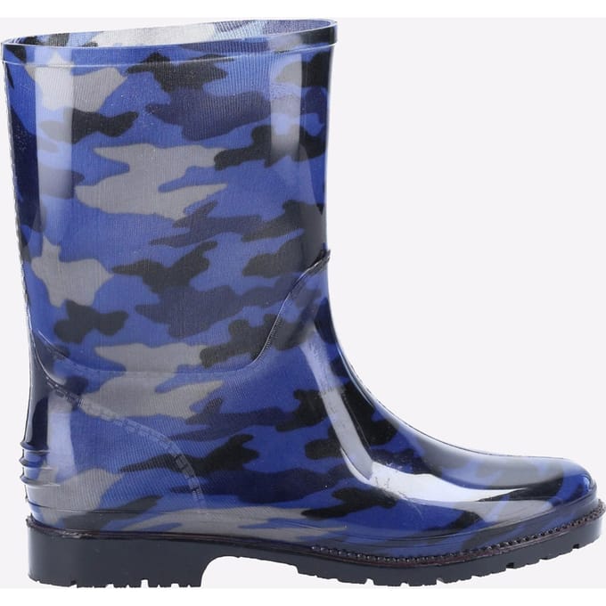 Cotswold PVC Jnr Meisjes Navy Camo Regenlaarzen Van Pvc