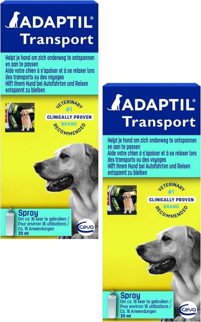 Adaptil Anti-Stress Transportspray Hond - Anti stressmiddel - 2 x 20 ml