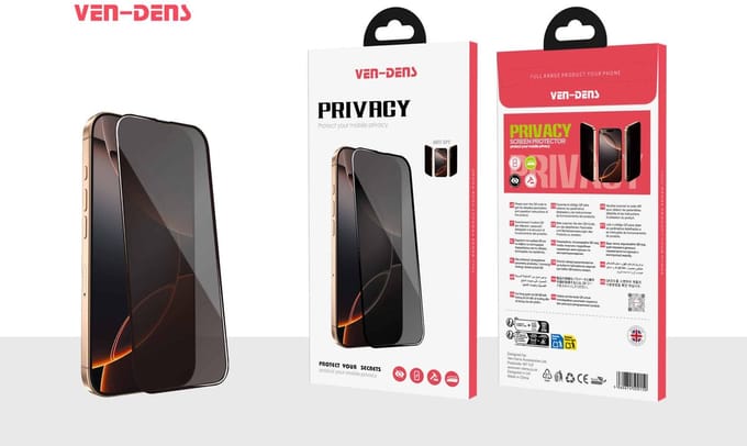 Ven-Dens - Privacy Screen Protector – Full Screen - iPhone 16 Pro Max-17 Pro Max
